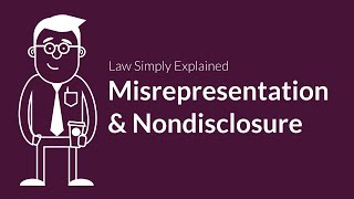 Misrepresentation and Nondisclosure  Contracts  Defenses amp Excuses [upl. by Anilac]