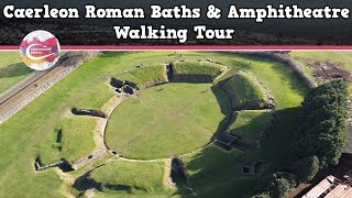 CAERLEON ROMAN BATHS amp AMPHITHEATRE WALES  Walking Tour  Pinned on Places [upl. by Dowlen831]