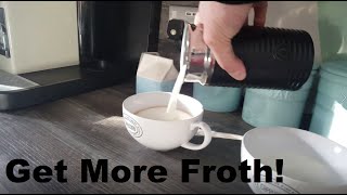 How to Get More Froth from Your Nespresso Coffee Aeroccino  Nespresso tips and help [upl. by Yelir]