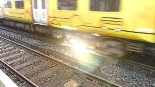 Merseyrail 507 009 making arcs at Birkdale station [upl. by Aneeled]